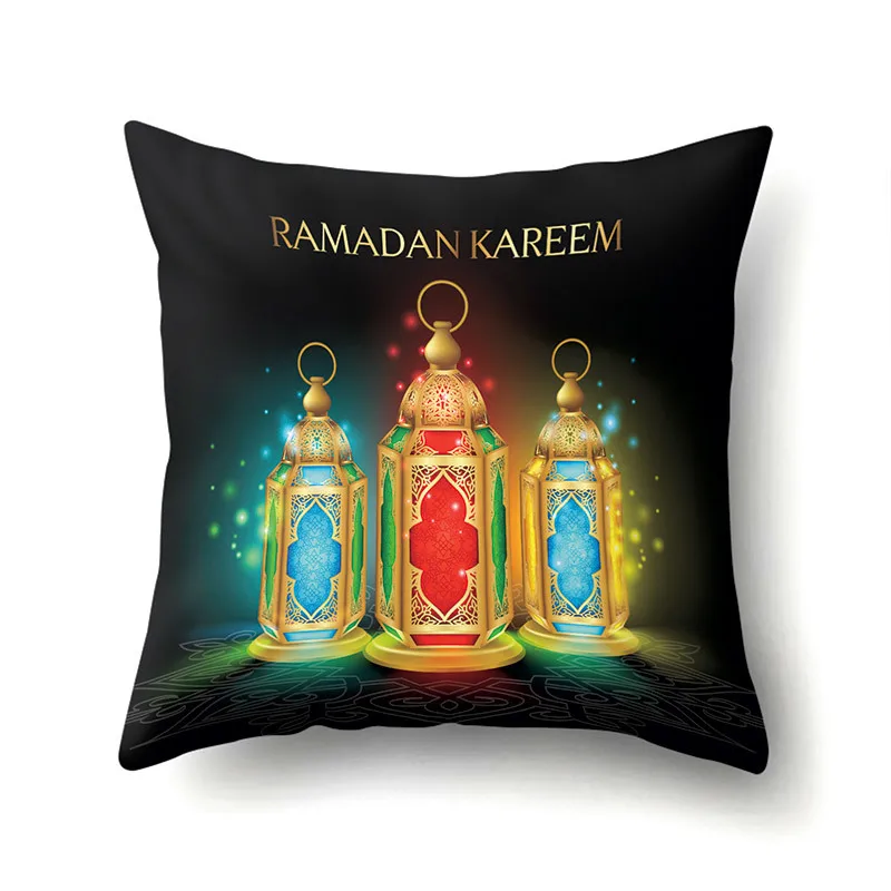 H6fd746c9e33e4cb7b605787c9afa578bl Golden Ramadan Pattern Decorative Cushions Pillowcase 43*43cm Polyester Cushion Cover Throw Pillow Decoration Pillowcover 40907