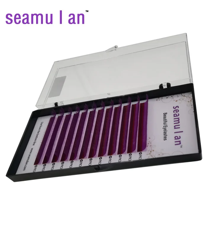 Seamulan/Искусственные ресницы 0,07 C 12 мм фиолетовые Искусственные ресницы/натуральные пушистые мягкие привитые ресницы