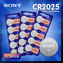 

15pcs SONY cr2025 3v button cell coin lithium batteries CR 2025 DL2025 BR2025 For Watch Remote Control Calculator