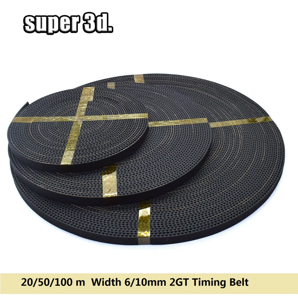 

GT2/2GT открытая синхронная ременная ширина 6/10 мм для 3D принтера RepRap Трансмиссия резиновые ремни cnc 20/50/100 м