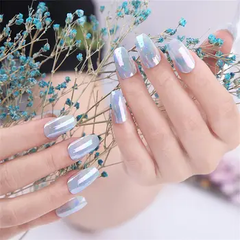 

24pcs/Box Stiletto Fake Nails Chrome Nails Fake Nail Tips Metallic False Nail Art Manicure Press on Nails Mirror Look