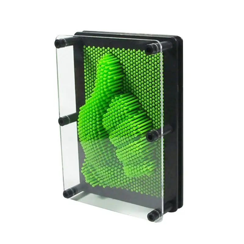 Green-XL Пластиковые красочные настольные игрушки забавная игра Pin art 3D в форме копии pin art Shoumo иглы для детского лица Пальмовая доска Модель Скульптура - Цвет: Green-XL
