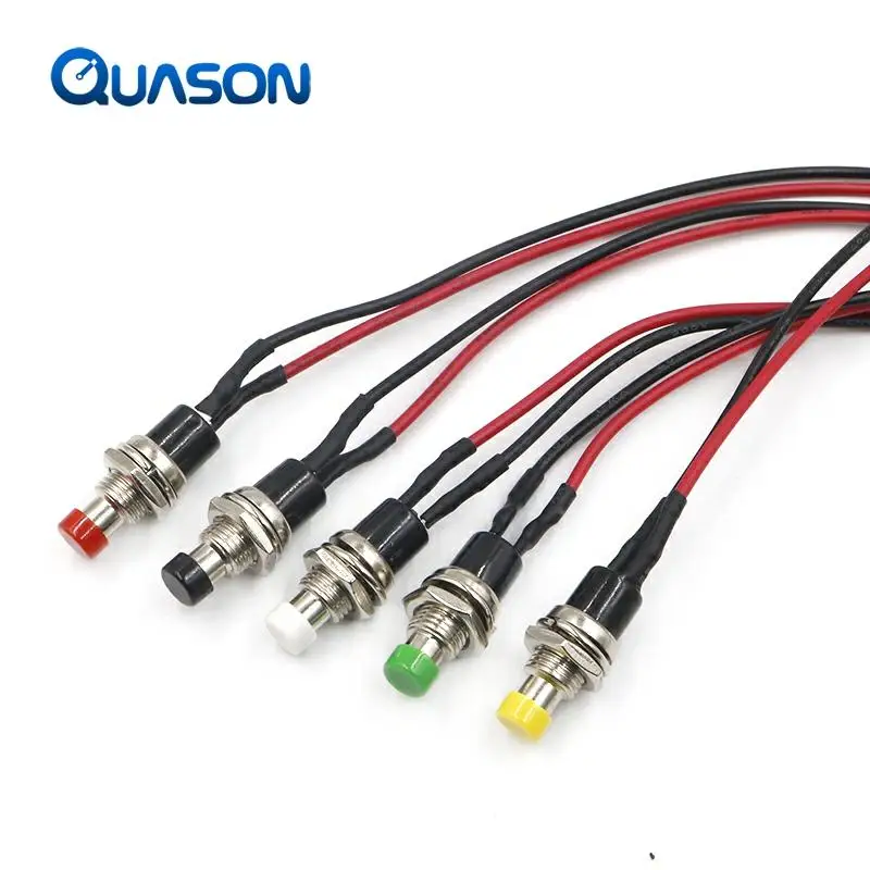 12mm Push button switch waterproof small car circuit wire speaker electrical mini boat shape round line PBS-11B PBS-33b ► Photo 3/5