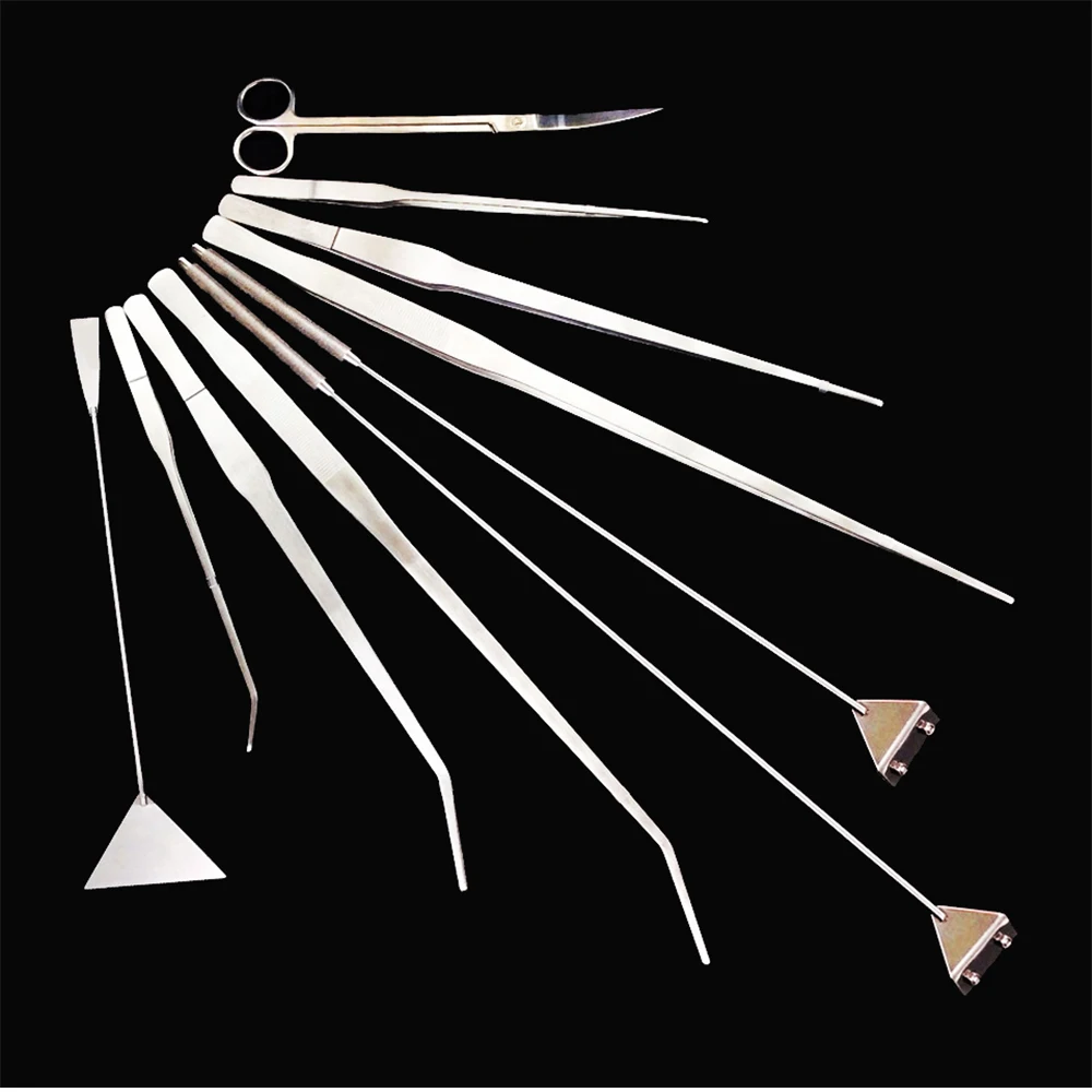 1Pc Aquascape Tool Fish Tank Scissor Tweezer Spatula Algae Scraper Storage Rack Stainless Steel Aquatic Plants Aquascaping Tool