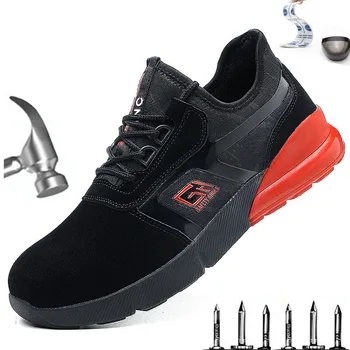 

Men's summer indestructible safety shoes steel toe safety boots smash-proof and puncture-proof work shoes outdoor sports shoes