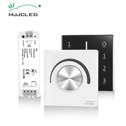 MJJC EU Wall Dimmer 12V DC 24V 36V 5V Touch Panel Screen Dimmer Smart Switch Dimmable 2.4G RF Remote for Single Color LED Strip