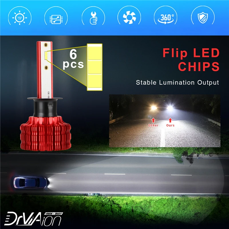 2 шт. H7 Led H4 Led H7 Led H4 H7 светодиодные лампы H11 Автомобильные Led CSP Led H7 головной светильник лампы Hi-Lo луч противотуманный светильник авто фары