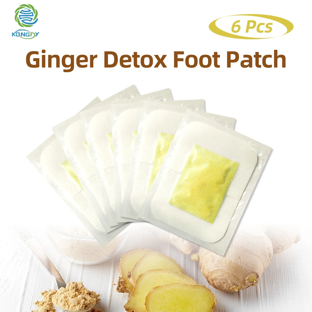 

KONGDY Detox Foot Patches with Adhesive 6 Pieces Ginger Essential Oil Bamboo Pads Stickers Improve health beauty Slimming Patch