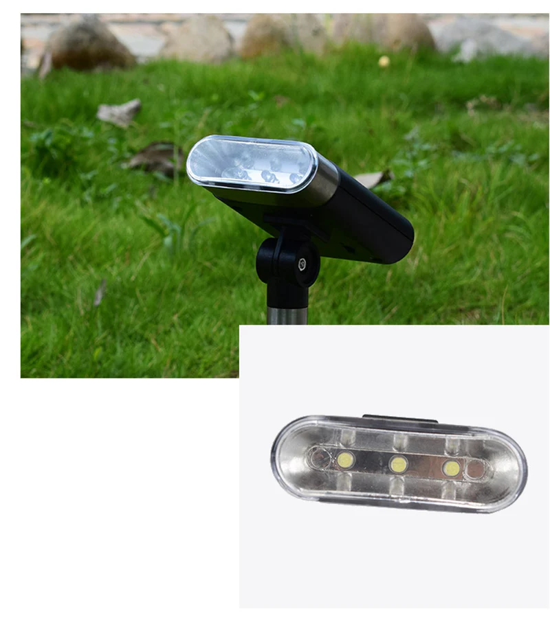 3LED Solar Light Landscape Adjustable Spotlights IP67 Waterproof Solar Powered Wall Lights Wireless Solar Landscaping Lights