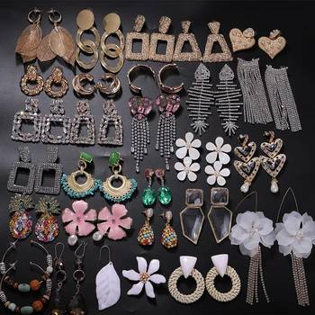 

Vedawas Boho Earrings for Women Jewelry Maxi Crystal Lovely Heart Drop Dangle Earrings Female Brincos Wholesale XG2219