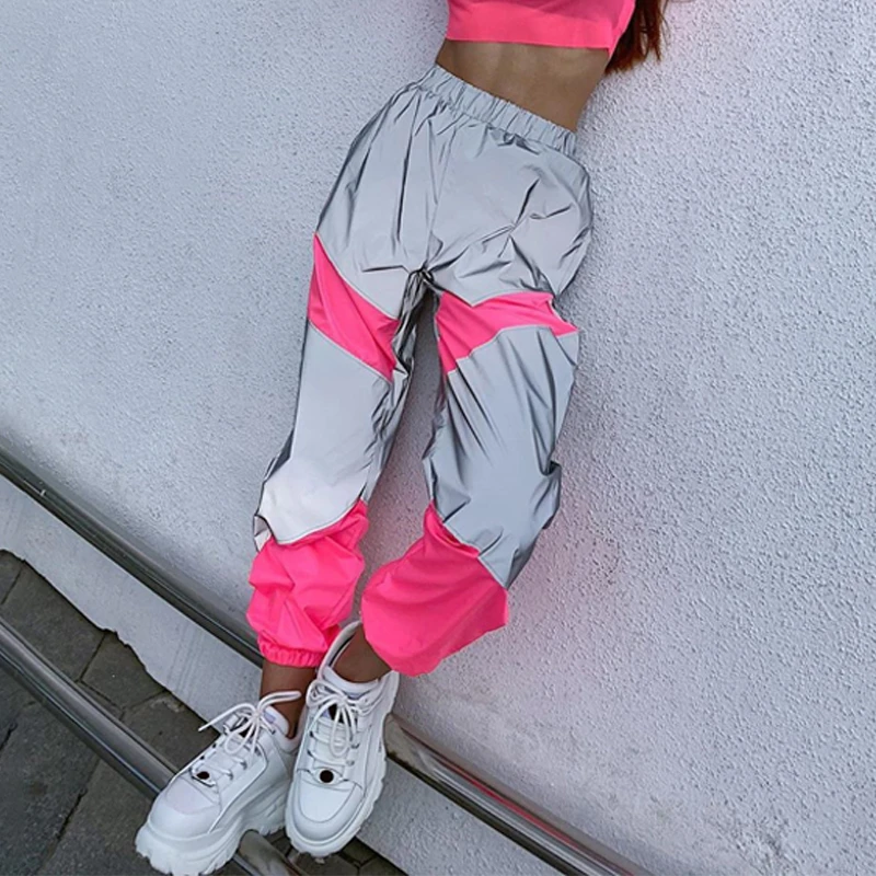 Omsj Autumn Winter Loose Hight Waist Flash Reflective Patchwork Jogger Pants 21 Women Neon Streetwear Outfits Cargo Trousers Pants Capris Aliexpress Omsj Autumn Winter Loose Hight Waist Flash Reflective Patchwork Jogger Pants 21 Women Neon Streetwear Outfits Cargo Trousers Pants Capris Aliexpress
