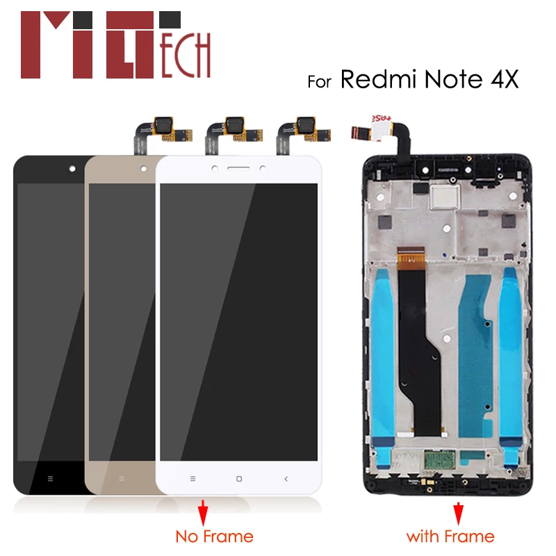 

LCD Display For Xiaomi Redmi Note 4X Touch Screen Digitizer LCD For Redmi Note 4X Pro Assembly Replacement Black No/with Frame