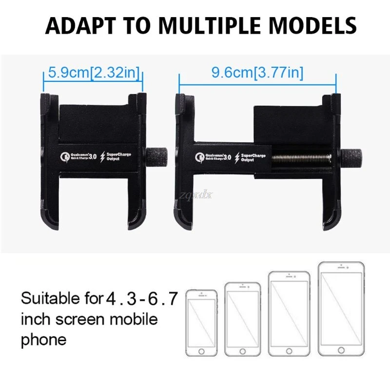 Водонепроницаемое крепление для телефона мотоцикла с QC 3,0 USB быстрое зарядное устройство для мотоцикла зеркало на руль подставка держатель для телефона 4,3-6,7 дюймов