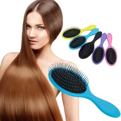 Fashion Tangle Detangling Hair Brush For Salon Barber Wet Dry Scalp Massage Hairstyles Comb With Magic Handle