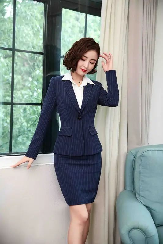 

2019 New Style Striped Suit WOMEN'S Suit-Style Business Formal Wear Work Clothes Women's Wear