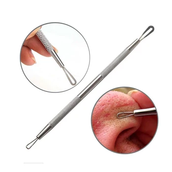 

1pcs Double-head Stainless Steel Blackhead Acne Remover Needle Blemish Pimple Spot Extractor Blackhead Acne Cleaner Tool