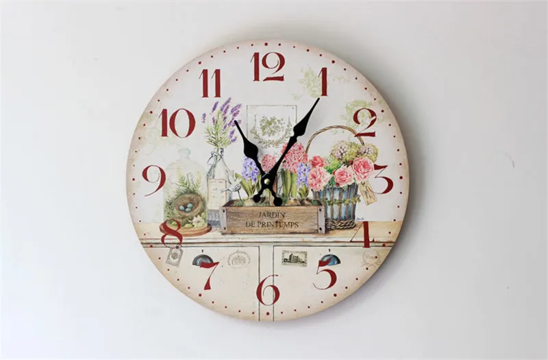 Ретро электронные часы Reloj механизм украшения дома настенные часы декоративные цветы дизайн настенные часы для комнаты кухонные часы