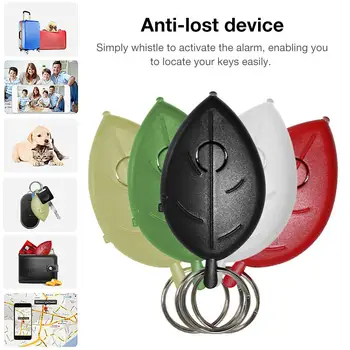 

New Key Ring Voice Control Anti-lost Device Leaf Mini Whistle Key Finder Flashing Beeping Remote Kids Key Bag Wallet Locators Ch