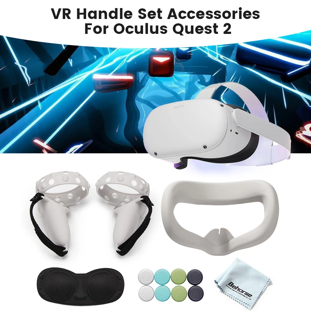 VR Protective Cover Set For Oculus Quest 2 VR Touch Controller Shell Case With Strap Handle Grip For Oculus Quest 2 Accessories