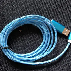 Cafele Кабель Micro-USB светодиодный свет 2 м кабели для зарядного устройства USB для Xiaomi Mi9 Redmi Note 7 huawei samsung OPPO VIVO оборудование для зарядки - Цвет: Blue