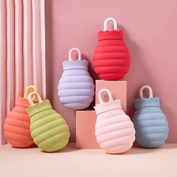 

Silicone Hot Water Microwave Heating Silica Gel Bottle Knit Cover Living Silica Gel Hand Warm Portable Bottle Winter Warm