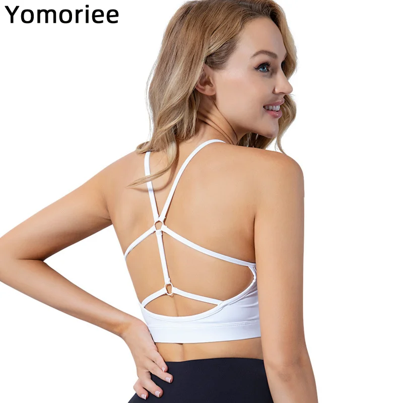 

Women Yoga Bra Gym Sport Workout Running Training Push-up Crop Top Movement Underwear Sexy Quick Dry Tank Halter Sweat Yomoriee