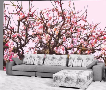 

CJSIR Custom Wallpaper Tree Peach TV Background Wall Living Room Bedroom Sofa Background Wall Home Decoration 3d Wallpaper
