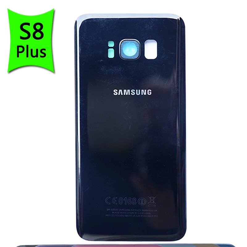 Для samsung Galaxy S8 Plus G950 G955 задняя крышка батарейного отсека стеклянный корпус для S8P S8 задняя крышка батарейного отсека - Цвет: S8 Plus Black Lens