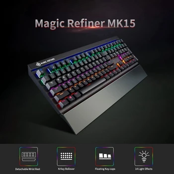 

Magic-Refiner MK15 Gaming Mechanical Keyboard 108 Keys N Key Rollover Wired Keyboard Floating Keycaps 14 Light Effects Blue Swit