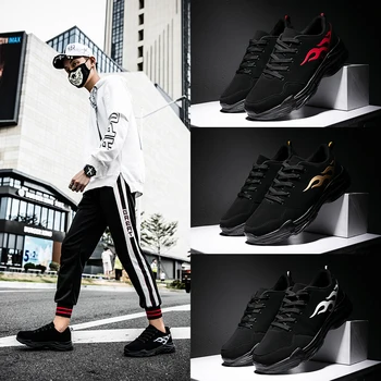 

.Men Sneakers 2020 New Breathable Lace Up Men Mesh Shoes Fashion Casual No-slip Men Vulcanize Shoes Tenis Masculino Size 39-47