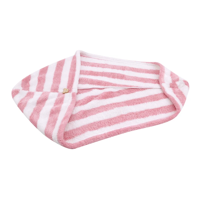 pink Женское полотенце для ванной комнаты, мягкая Толстая Коралловая Пушистая Шапка, супер тонкое волокно, абсорбирующий, быстро сушильный душ, шапка, головной платок, принадлежности - Цвет: pink