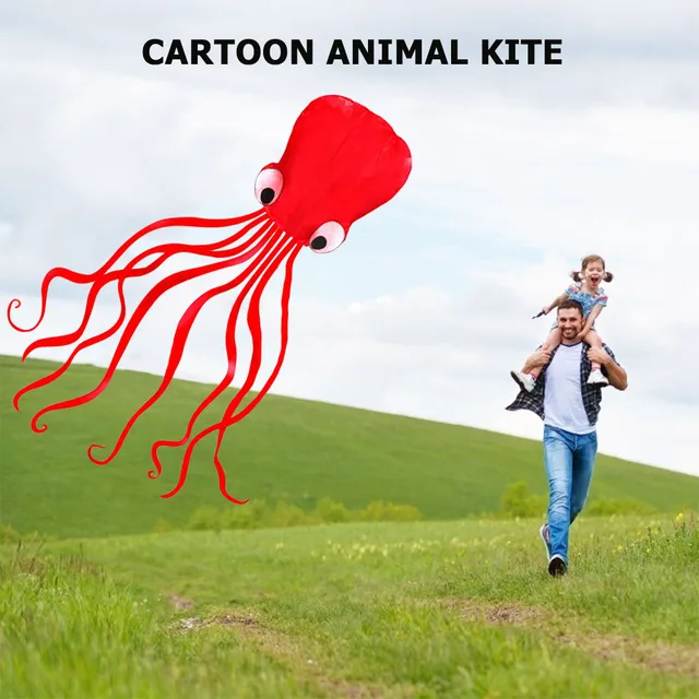 3D Soft Octopus Kite Cartoon Animal Outdoor Windsock Soft Kite Outdoor Easy To Fly Children Toys for Christmas New Year Gift 4