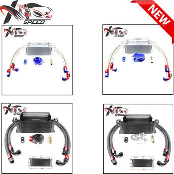 

XX Universal 15row oil cooler AN10 15 rows engine radiator + Sandwich Oil filter Adapter kit XXUOL15-11BK/SL