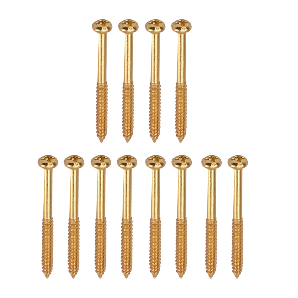 12 Pieces Bass Pickup Mounting Screws for PB JB  Pickups 2 Colors