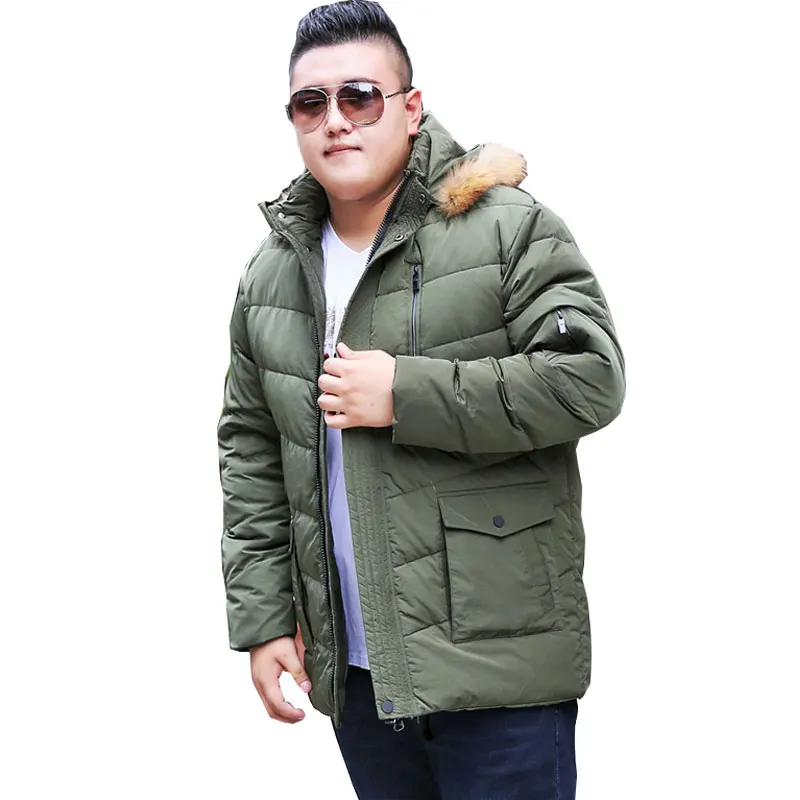 

Winter High Quality Warm jacket Men's Warm Detachable Cap Stand Collar Coat Fashion Casual jacket Super Large size Men's coat