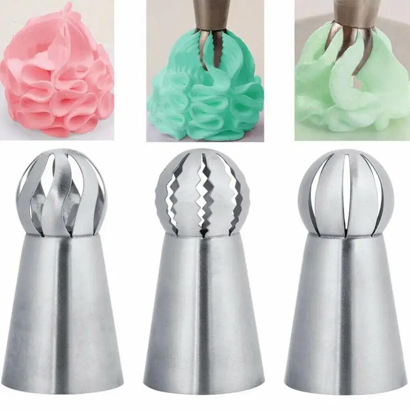 

Russian Spherical Ball Stainless Steel Icing Piping Nozzle Pastry Tips Fondant Cupcake Baking Tip Tool Sphere Shape Cream