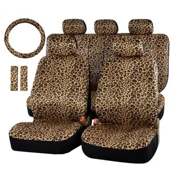 

12PCS/set Car Seat Cover/cushion Set Animal Print Type Velour Fabric Material For All Year Round Use Car Trucks Seat Case