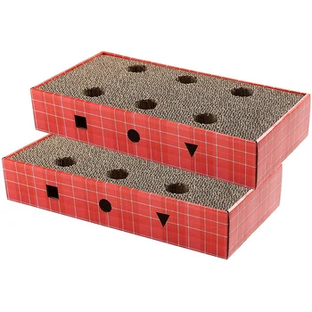 

SHGO HOT-2 Packs, Cat Scratcher and Resting Lounge Pad, Great Cat Toy Made of Eco Friendly Recyclable Cardboard Material
