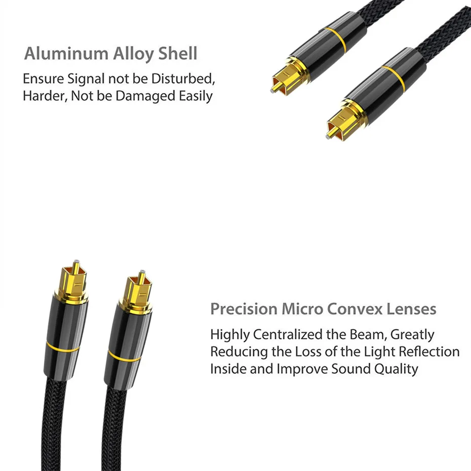 Digital Optical Audio Kabel Toslink Koaxial SPDIF Dolby 7,1 Soundbar 5,1 Faser Kabel für HALLO-FI Sound Bar Heimkino PS4 xbox – Detail 5
