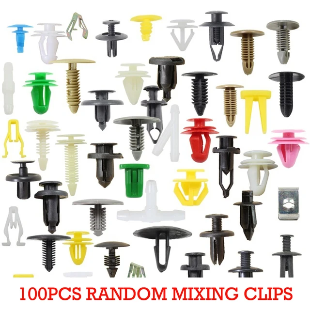 100Pcs Car Clips Fastener Screws Bumper Interior Decoration Auto Plastic Random Mixing Universal Plastic 100pcs