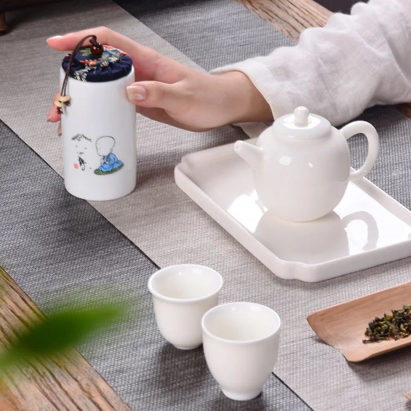 Керамический маленький монах чайник керамическая банка чайная коробка портативная дорожная коробка для хранения Герметичные банки бытовые кухонные канистры D141