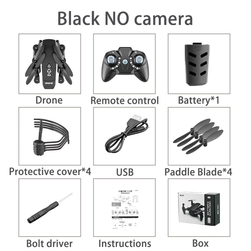 NO Camera 1B-Box Профессиональный складной мини-Дрон с камерой HD аэрофотосъемка сверхдлинный Квадрокоптер с контролем трека - Цвет: NO Camera 1B-Box