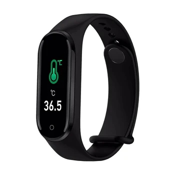 

[ Body Temperature Measure] M4 Plus Smart Watch Band Heart Rate Blood Pressure Monitor Call ID Information Reminder Smart Watch