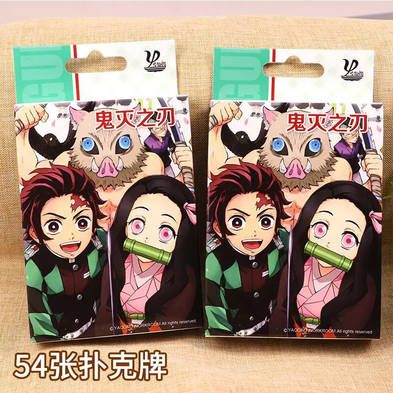 

54Pcs Anime Surrounding Demon Slayer Figure Cards Poker Board Game Playing Cards DemonSlayer Poker Cards