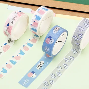 

1Pc Cute Cactus Washi Tape Kawaii Adhesive Tape Decor Masking Tapes For Kids Scrapbooking DIY Supplies Stationery