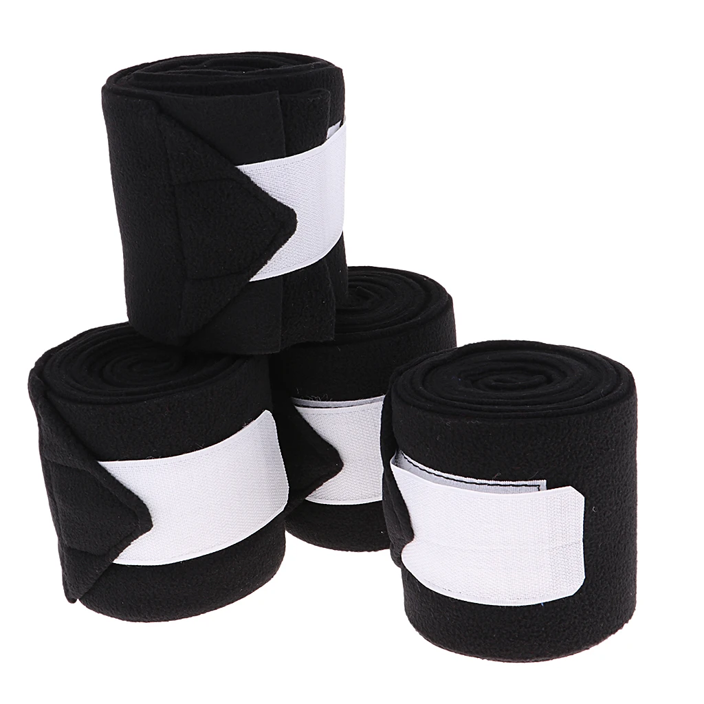 4 Rolls Fleece Polo Leg Wraps Horse Equestrian Boots Bracer Leg Protection Wraps