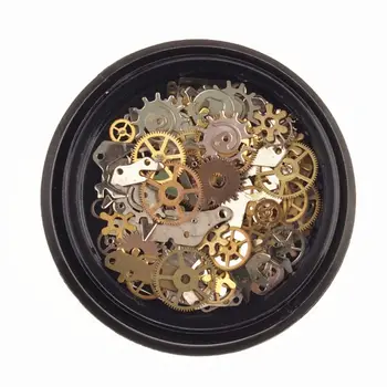 

2 Box Mini Mixed Steampunk Cogs Gear Clock Charm UV Frame Resin Jewelry Fillings X7YC