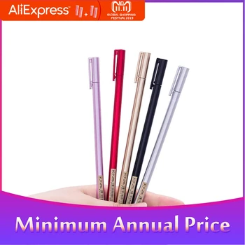 

0.5mm Solid Color Simulate Metal Surface Gel Pen with Black Refill