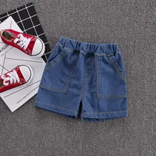 Летние однотонные шорты в Корейском стиле для детей 0-1-3 лет, модные ковбойские детские штаны средней посадки