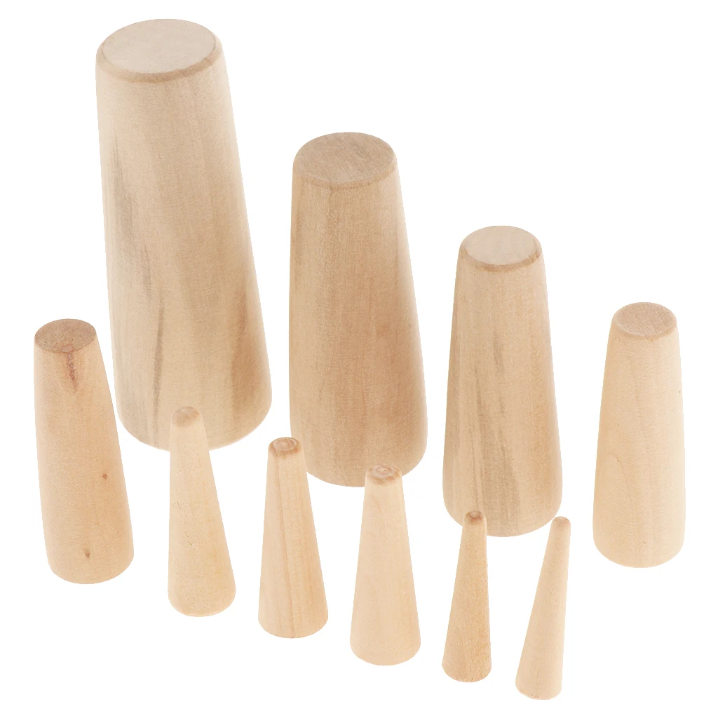 10 Pcs (7 Sizes) Wooden Plugs, Boat Marine Plug, Emergency Plug up Hole, Wood Safety Gear Hole Filler